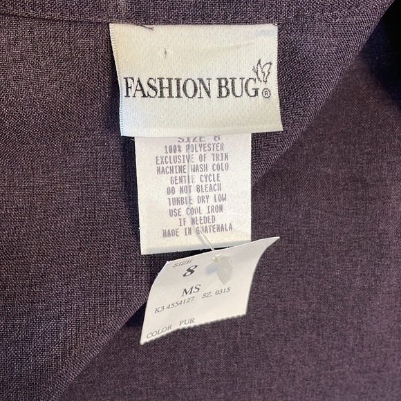 Fashion Bug NEW belted notch collar hiddenbutton up VEST eggplant color career 8 - Picture 6 of 14